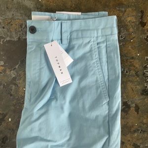 Topman Stretch Skinny Chinos Light Blue NWT